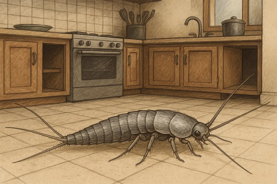 Silverfish in a kitchen