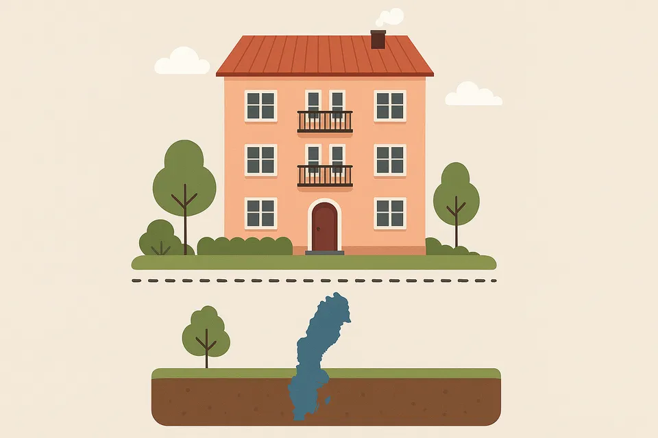 Illustration av tomträtt och bostadsrättsföreningar i Sverige.