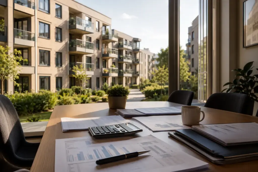 Fastighetsförvaltare planerar avgift för områdessamverkan i en modern BRF-miljö